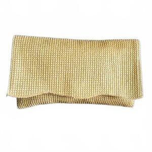 NEW FAIRE woven clutch in gold
